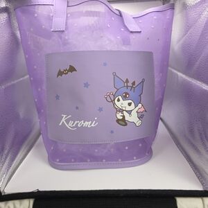 Kuromi Sanrio Tote Bag Lavender Mesh PVC Pastel Goth Kawaii 12.6″ × 11″ × 6.7″